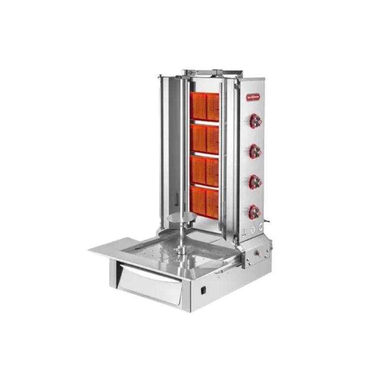 Işıkgaz Silverinox 2166-A4 4 Radyanlı Doğalgazlı Alttan Motorlu Döner Ocağı